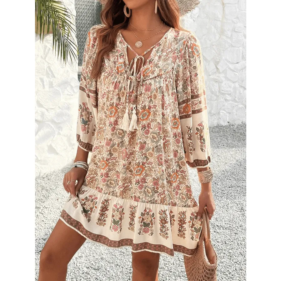 Boho Floral Mini Dress