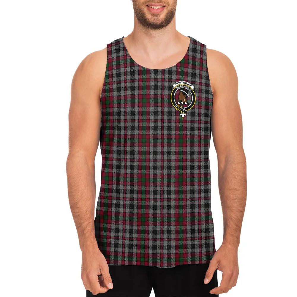 Borthwick Tartan Mens Tank Top with Family Crest