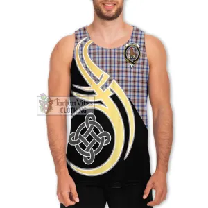 Boswell Tartan Men's Tank Top with Family Crest and Celtic Symbol Style