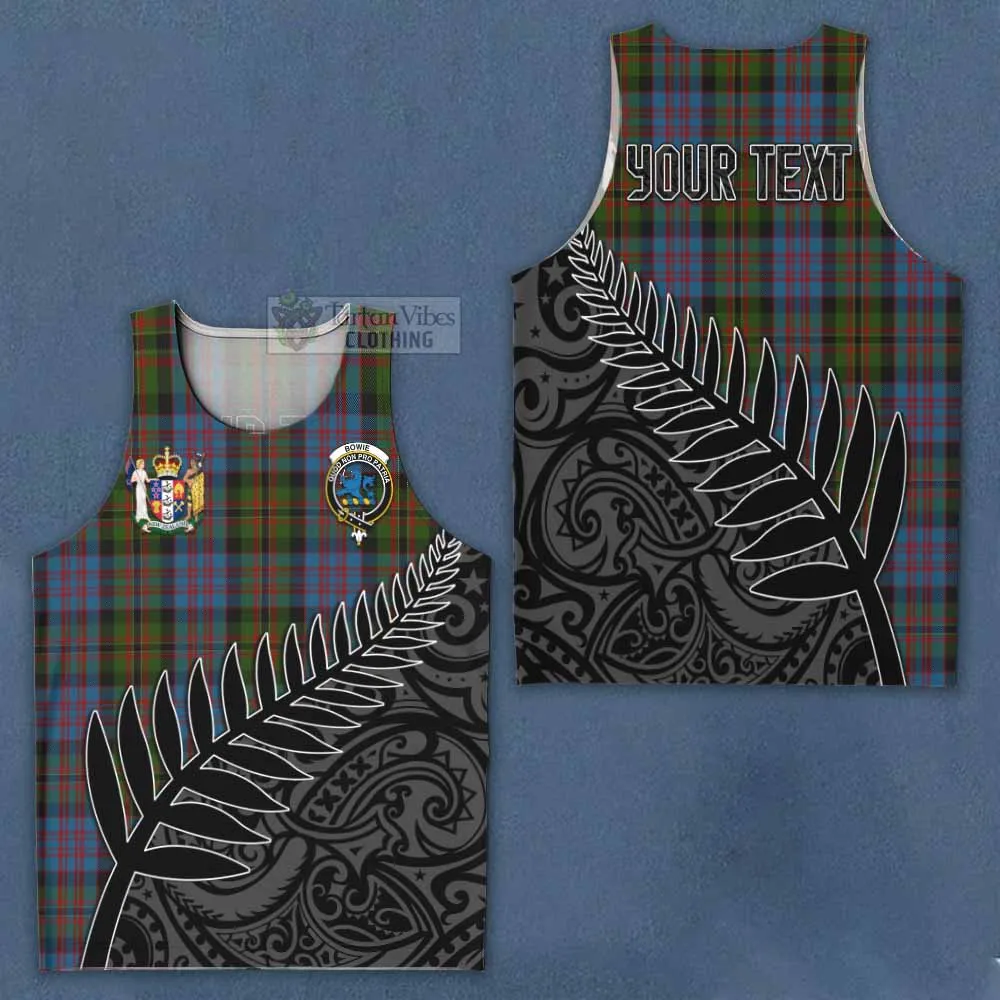 Bowie Crest Tartan Men's Tank Top with New Zealand Silver Fern Half Style