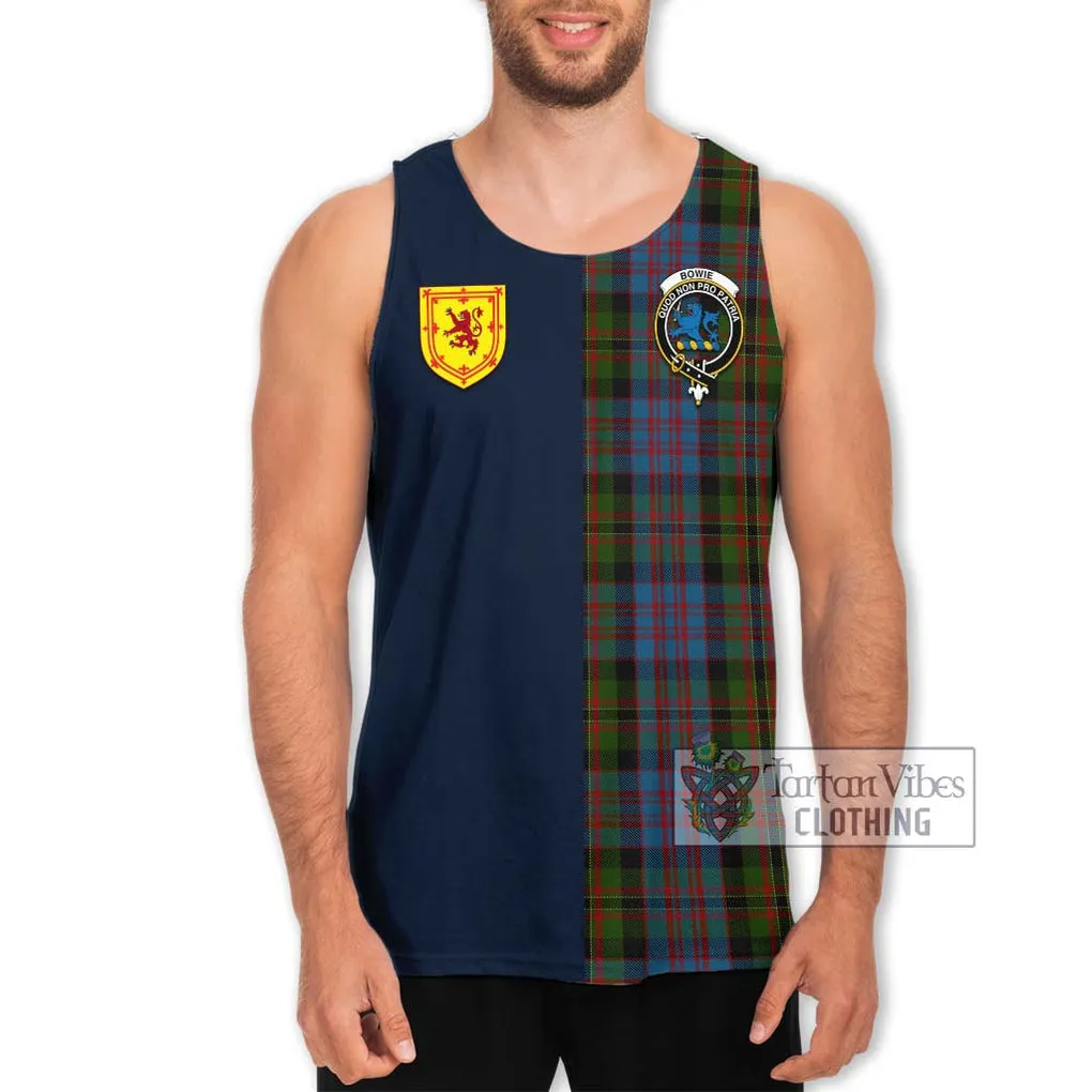 Bowie Tartan Men's Tank Top Alba with Scottish Lion Royal Arm Half Style