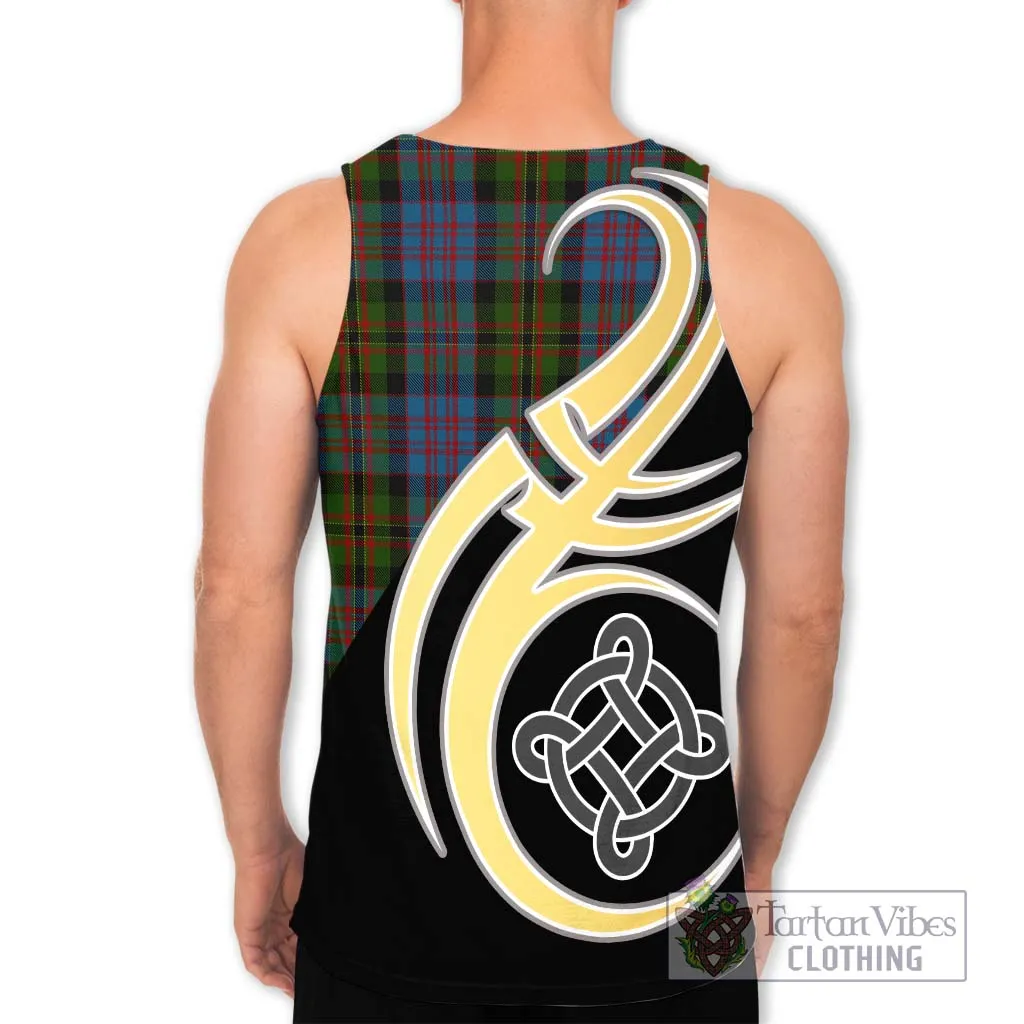 Bowie Tartan Men's Tank Top with Family Crest and Celtic Symbol Style