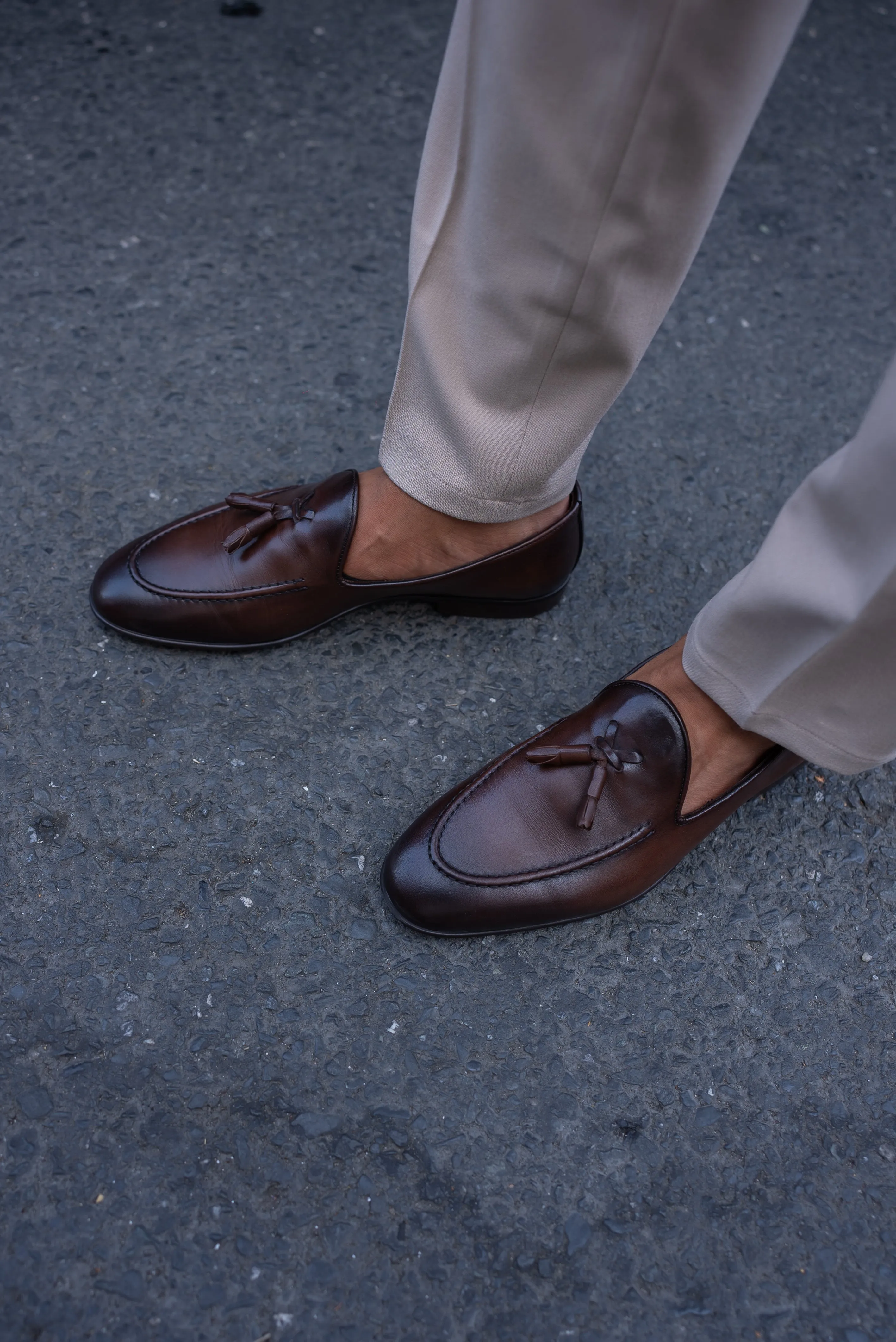 Brabion Bravo Brown Tassel Loafers