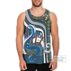 Brisbane Tartan Men's Tank Top with Epic Bagpipe Style