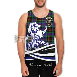 Brodie Hunting Modern Tartan Men's Tank Top with Alba Gu Brath Regal Lion Emblem