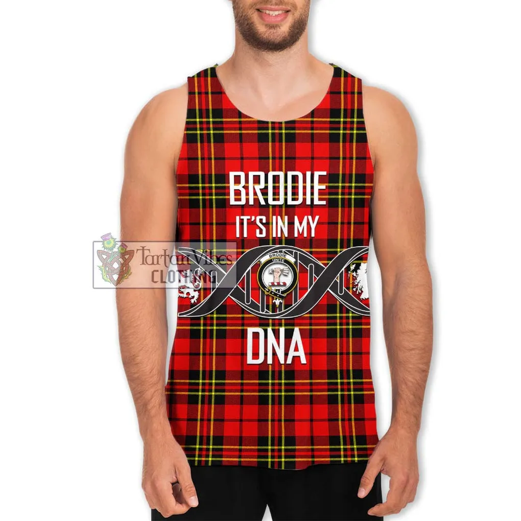 Brodie Modern Tartan Men's Tank Top with Family Crest DNA In Me Style