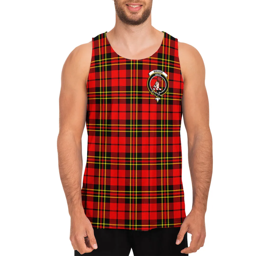 Brodie Modern Tartan Mens Tank Top with Family Crest