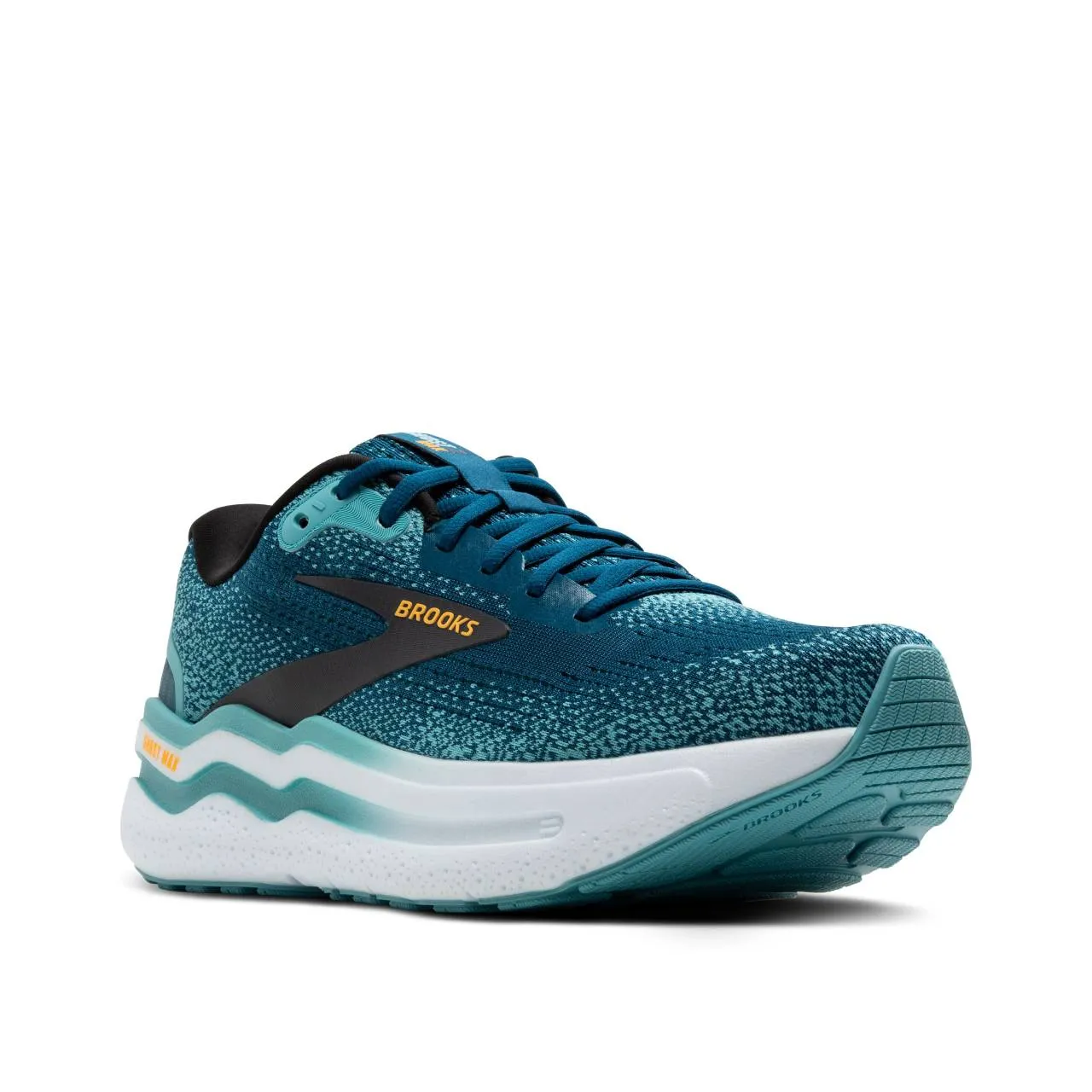 Brooks Ghost Max 2 Wide  (Mens) - Moroccan Blue/Aqua/Orange Pop