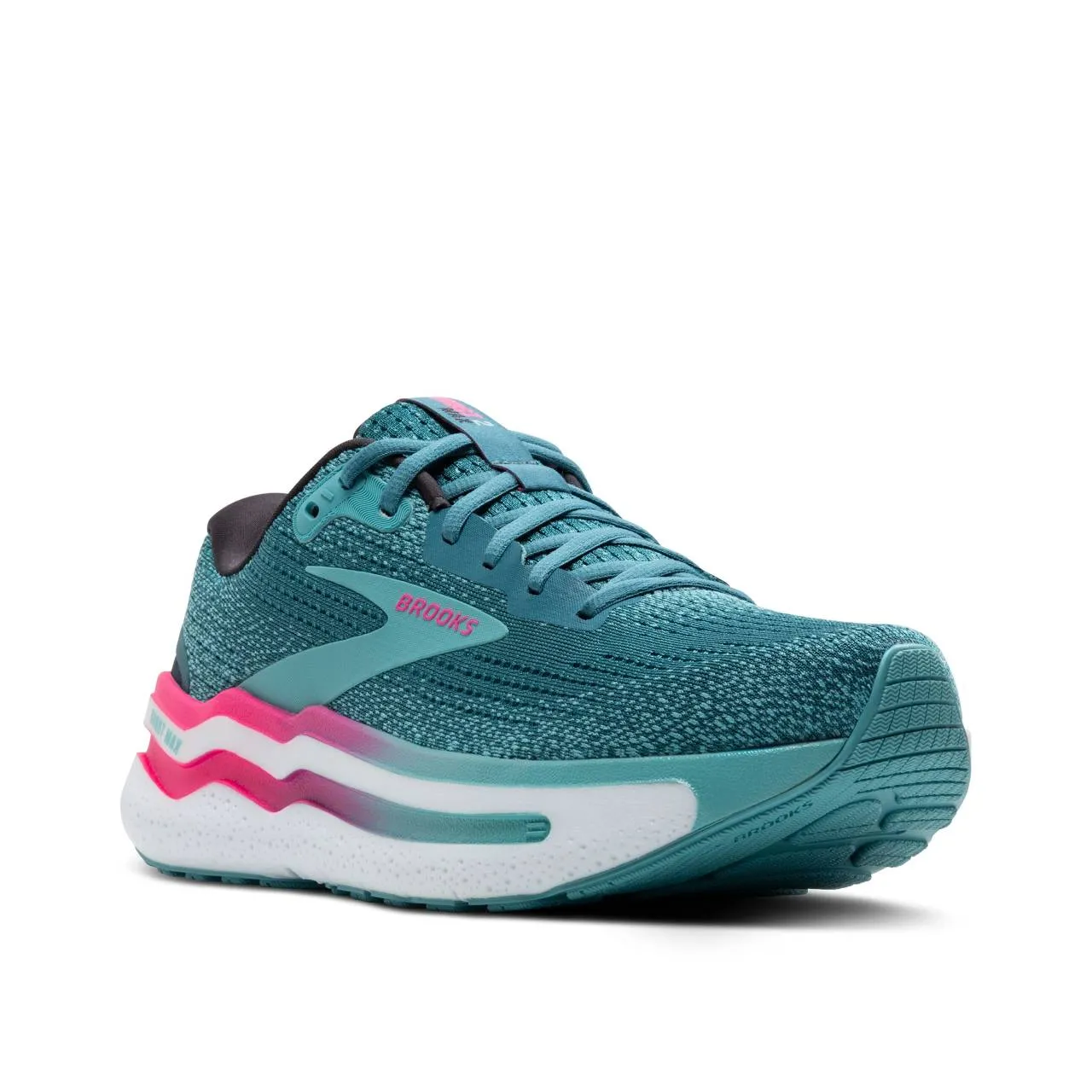 Brooks Ghost Max 2 Wide (Womens) - Storm Blue/Knockout Pink/Aqua