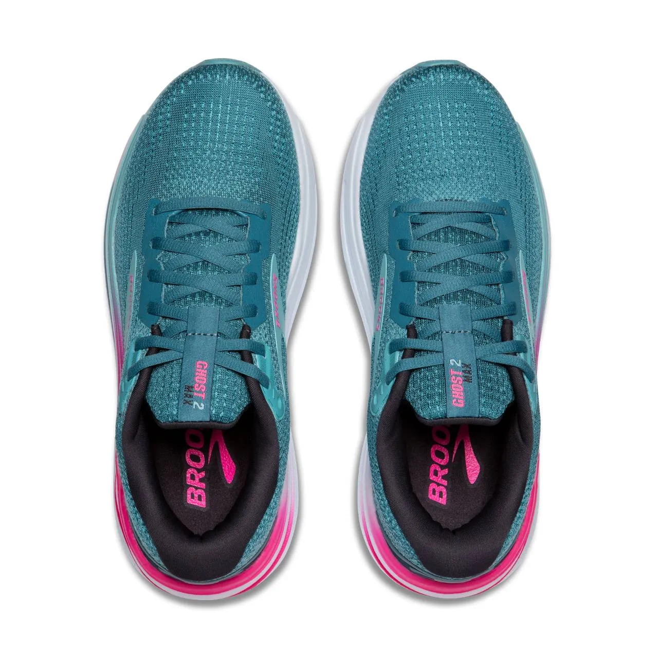 Brooks Ghost Max 2 Wide (Womens) - Storm Blue/Knockout Pink/Aqua