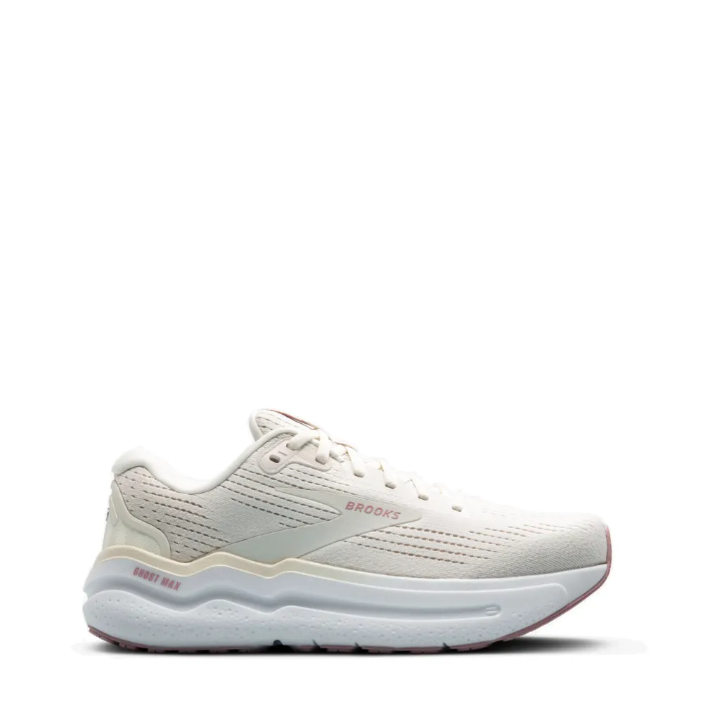 Brooks Women's Ghost Max 2 Sneaker in Coconut Milk/Gray/Zephyr