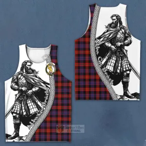 Brown (Broun) Tartan Clan Crest Men's Tank Top with Highlander Warrior Celtic Style