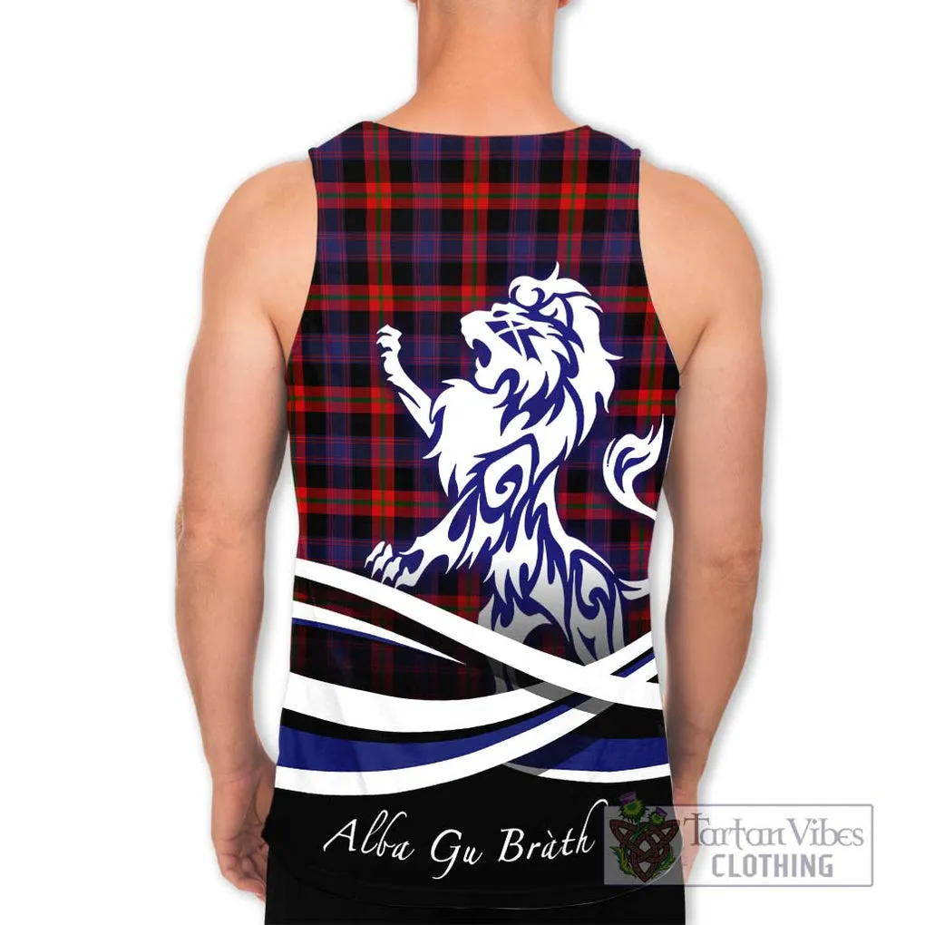 Brown (Broun) Tartan Men's Tank Top with Alba Gu Brath Regal Lion Emblem