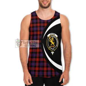 Brown (Broun) Tartan Men's Tank Top with Family Crest Circle Style