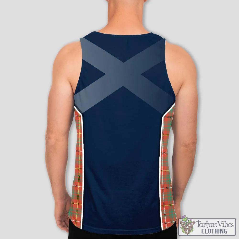 Bruce Ancient Tartan Men's Tanks Top with Family Crest and Scottish Thistle Vibes Sport Style