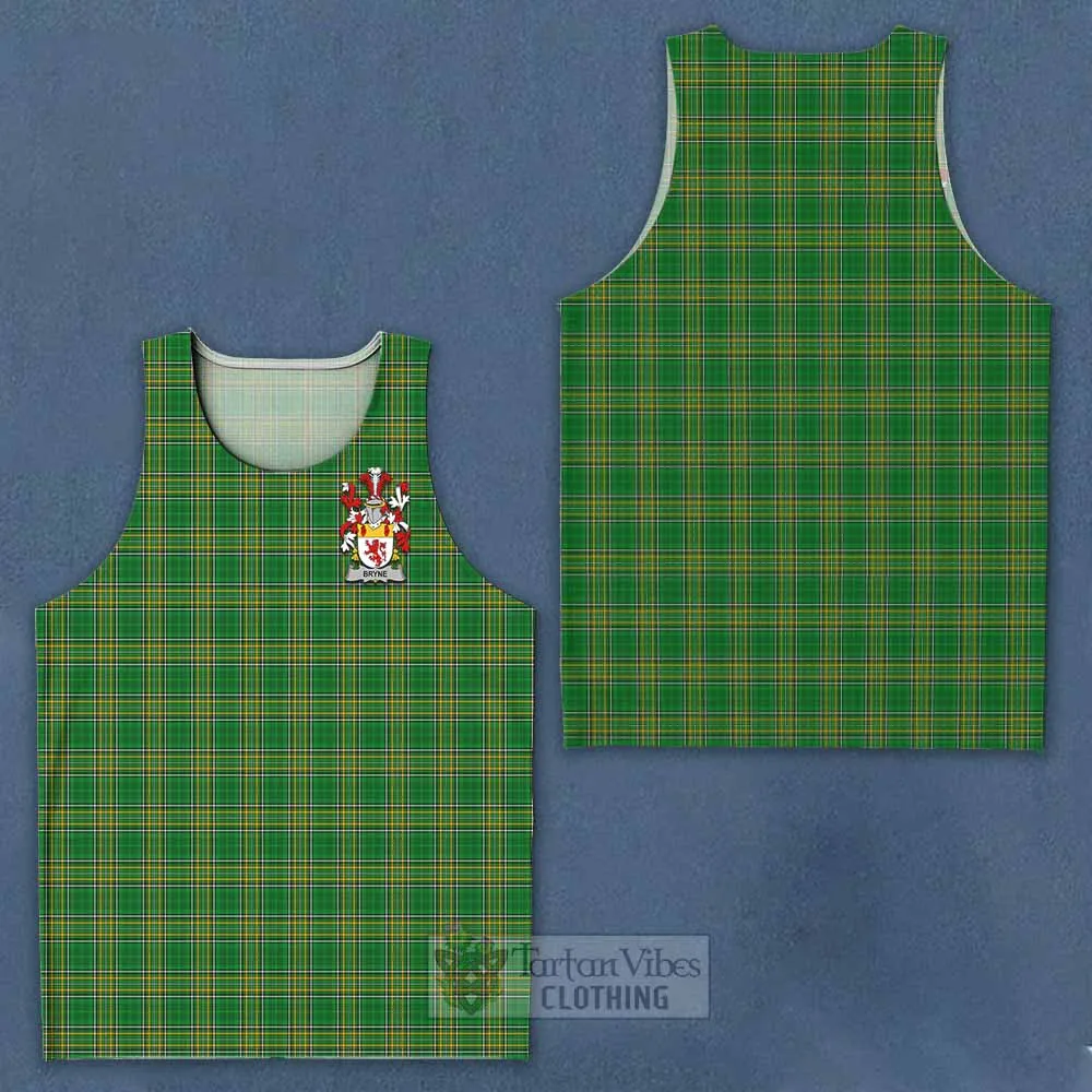 Bryne Irish Clan Tartan Men's Tank Top with Coat of Arms