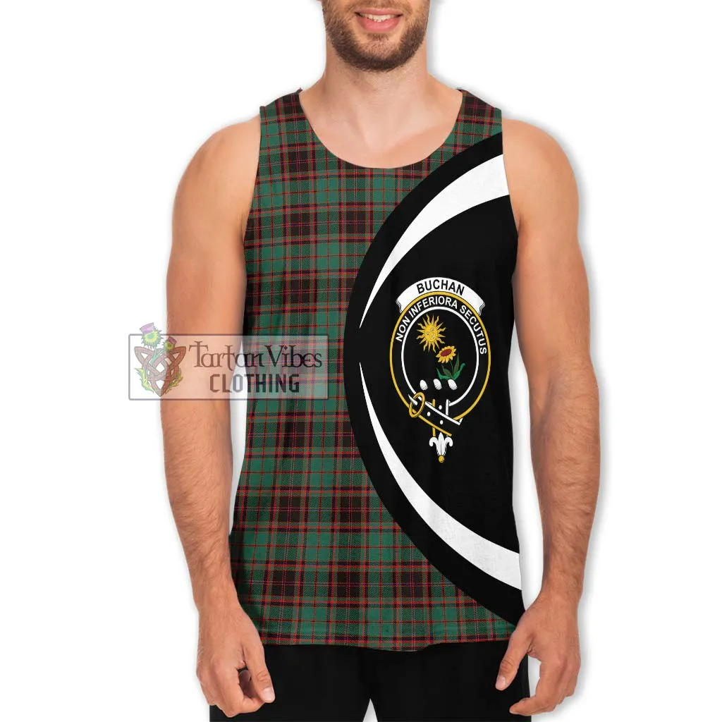 Buchan Ancient Tartan Men's Tank Top with Family Crest Circle Style