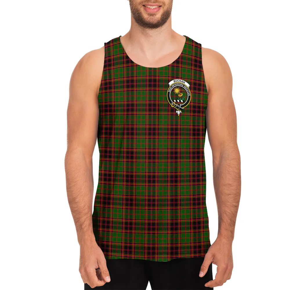 Buchan Tartan Mens Tank Top with Family Crest