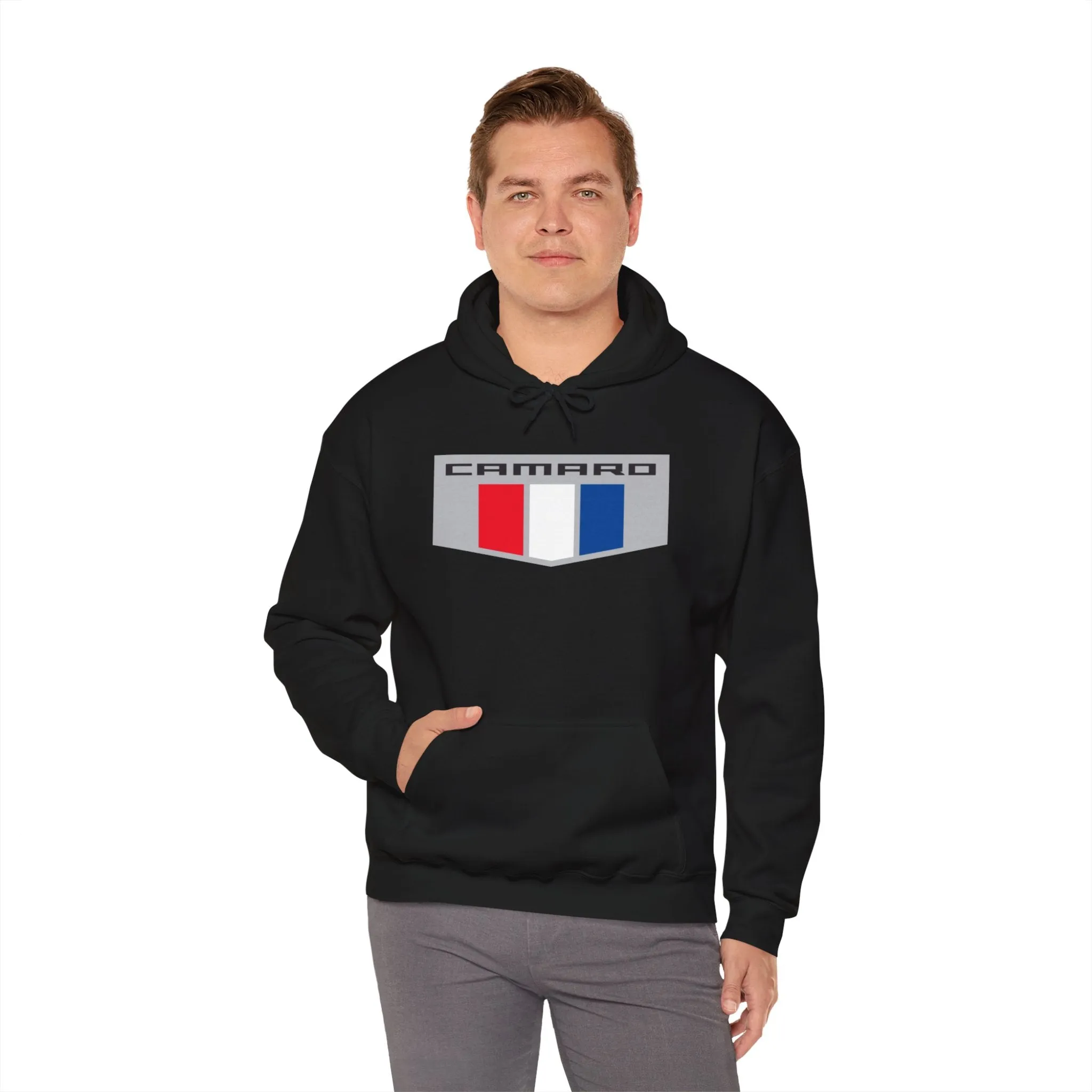 Camaro Tri Color Racing Flag Logo Unisex Fleece Hoodie