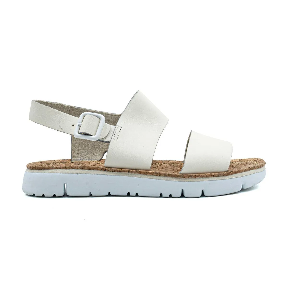 Camper Oruga Strap Flat Sandals Leather White Colour For Women