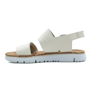 Camper Oruga Strap Flat Sandals Leather White Colour For Women