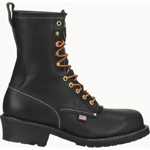 Carolina Men's Maple 9" Domestic ST Logger Slip Resist Work Boot -Black- 1922