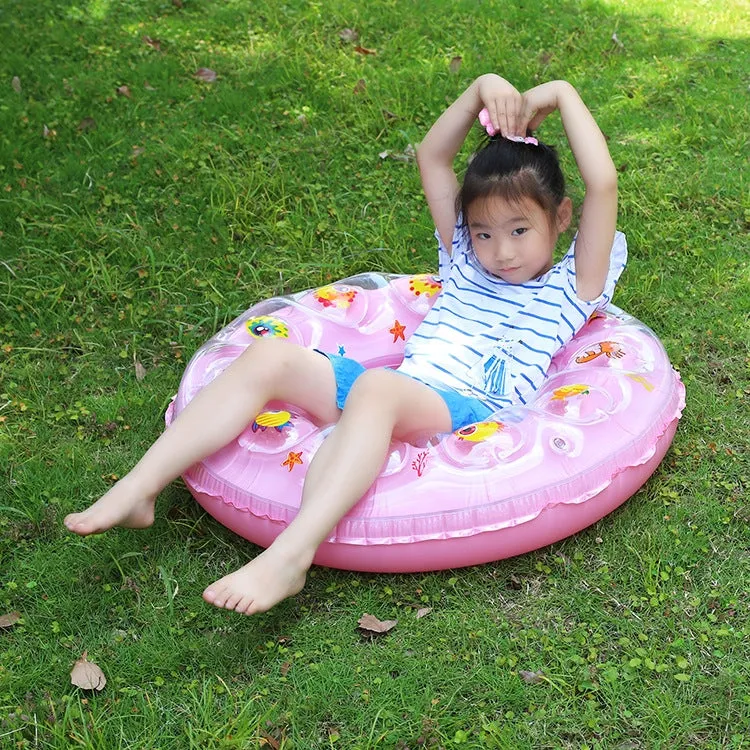 Cartoon Pattern Double Airbag Thickened Inflatable Swimming Ring Crystal Swimming Ring, Size:60 cm(Orange)