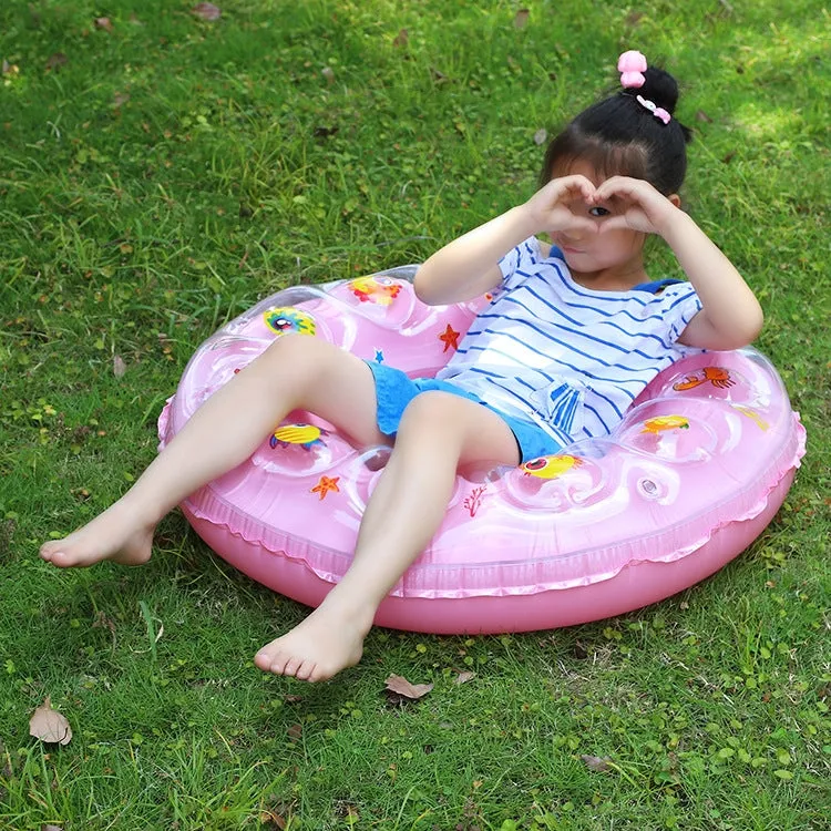 Cartoon Pattern Double Airbag Thickened Inflatable Swimming Ring Crystal Swimming Ring, Size:60 cm(Orange)