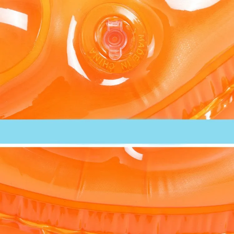 Cartoon Pattern Double Airbag Thickened Inflatable Swimming Ring Crystal Swimming Ring, Size:60 cm(Orange)