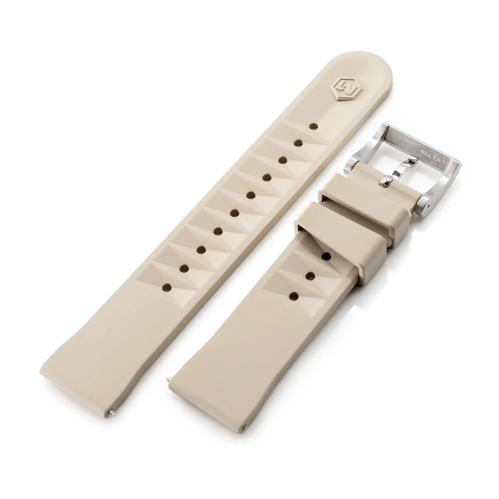 Chaffle Sand FKM Rubber watch strap, 20mm or 22mm