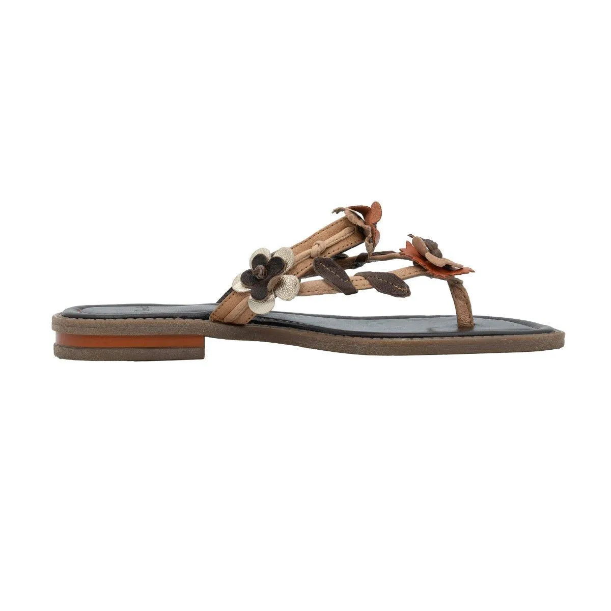 Clarks Flora Flat Sandals Fabric Brown Colour For Women