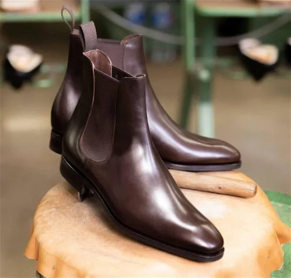 Classy Leather High Ankle-Length Chelsea Boots-JonasParamount