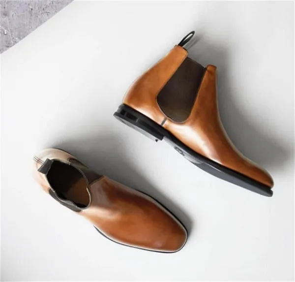 Classy Leather High Ankle-Length Chelsea Boots-JonasParamount