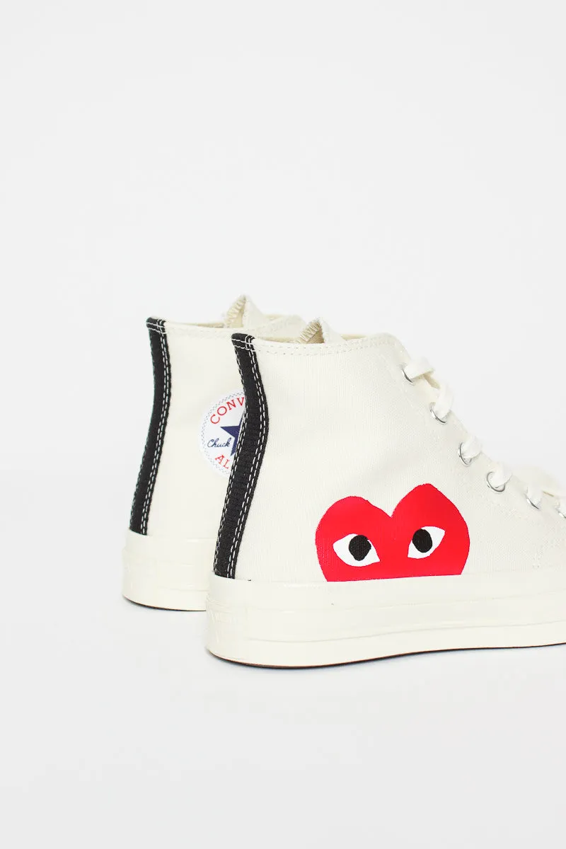 Comme Des Garçons PLAY X Chuck Taylor 1970s Hi Milk/White