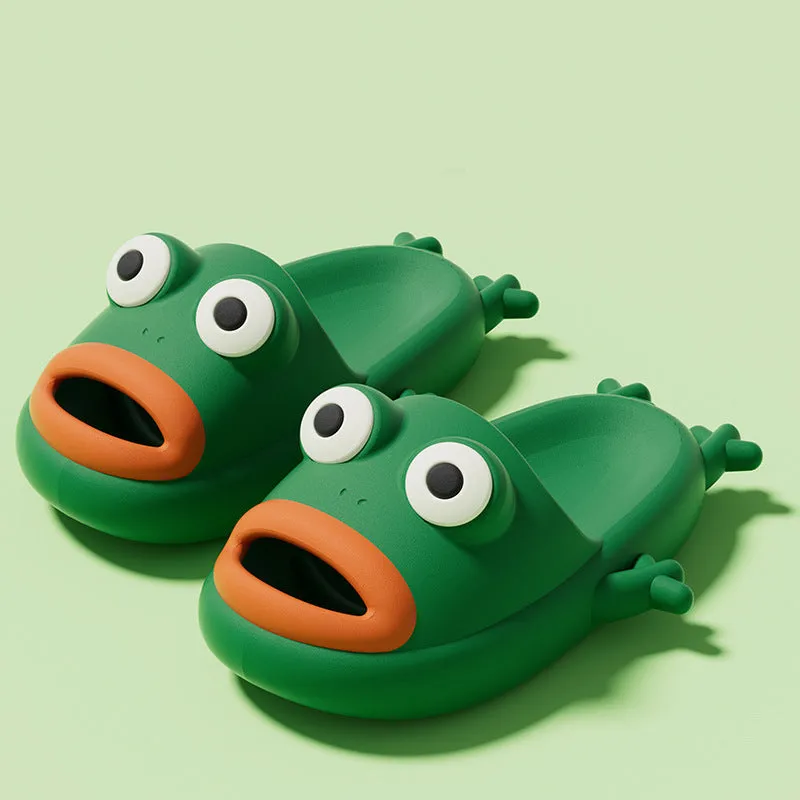 Cute Frog Slippers EVA Soft Home Shoes Bathroom Slippers Summer