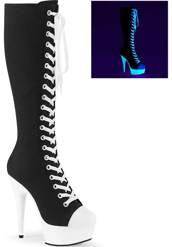 DELIGHT-2000SK-02 [Black/ Neon White] | PLATFORM BOOTS [PREORDER]