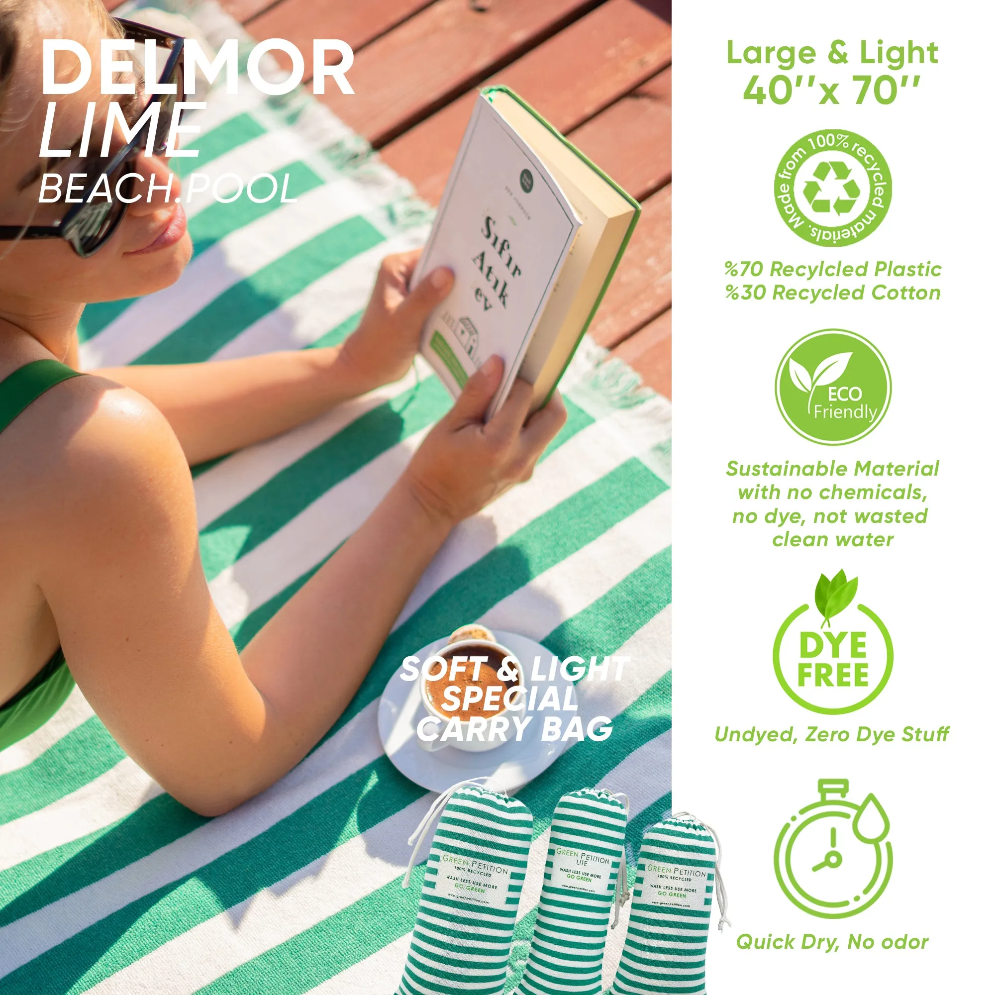 Delmor Lime Beach Towel