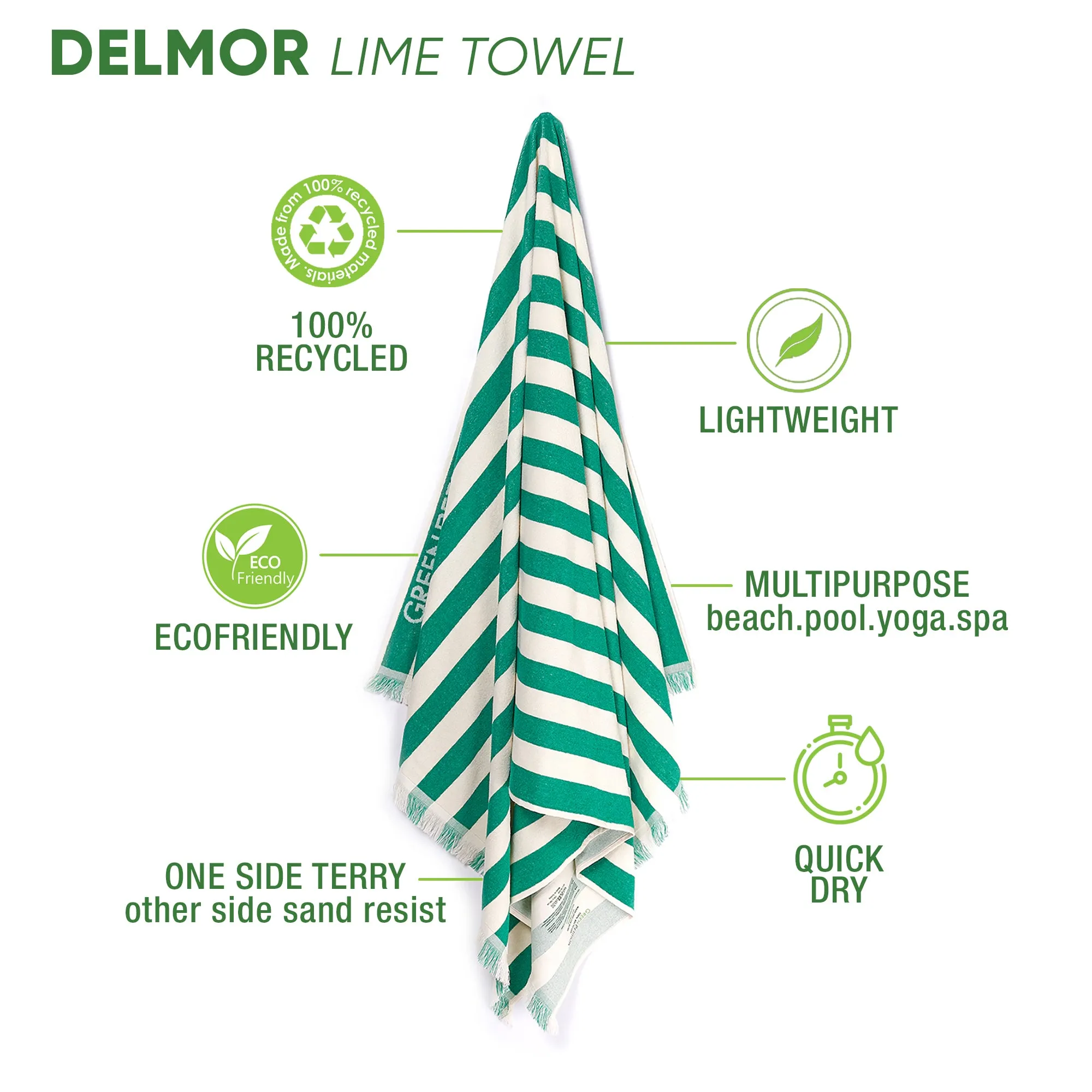 Delmor Lime Beach Towel