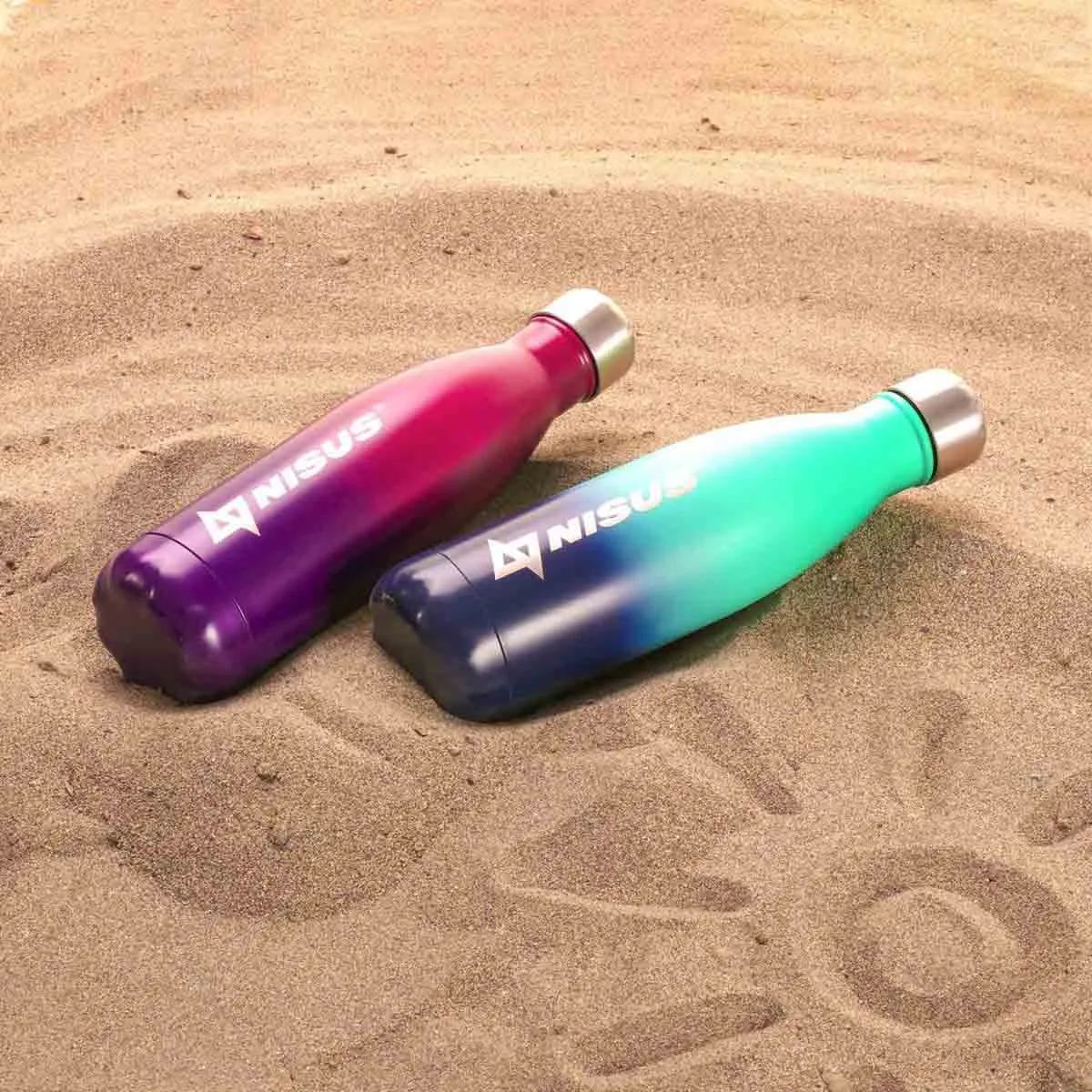 Double-Colored Twist Top Water Bottle | 17 oz | Stainless Steel | CLEARANCE