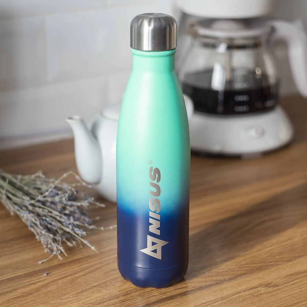 Double-Colored Twist Top Water Bottle | 17 oz | Stainless Steel | CLEARANCE