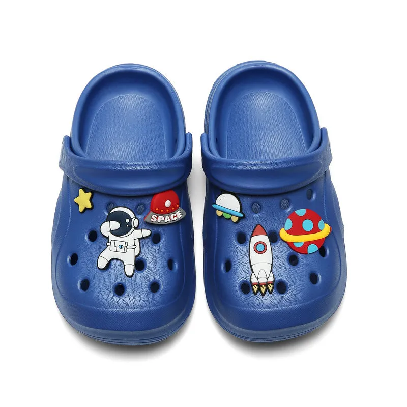 Dunnmall Children's Hole Shoes Summer Boys and Girls Non-Slip Soft Bottom Baby Cute Space Cartoon Indoor Beach Slippers