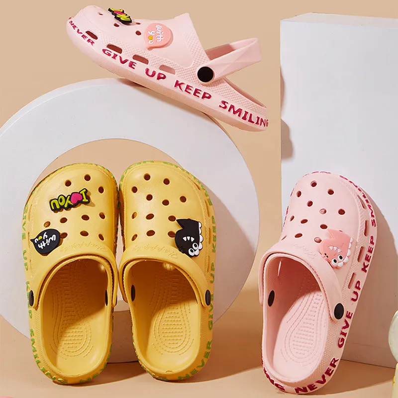 Dunnmall Hole Shoes Girls Big Head Beach Slippers Boys Non-Slip Eva Sandals Children's Sandals Closed Toe Drifting Shoes Wholesale