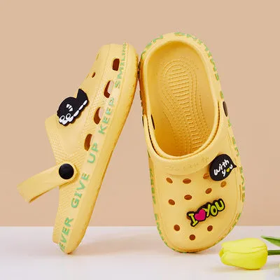 Dunnmall Hole Shoes Girls Big Head Beach Slippers Boys Non-Slip Eva Sandals Children's Sandals Closed Toe Drifting Shoes Wholesale