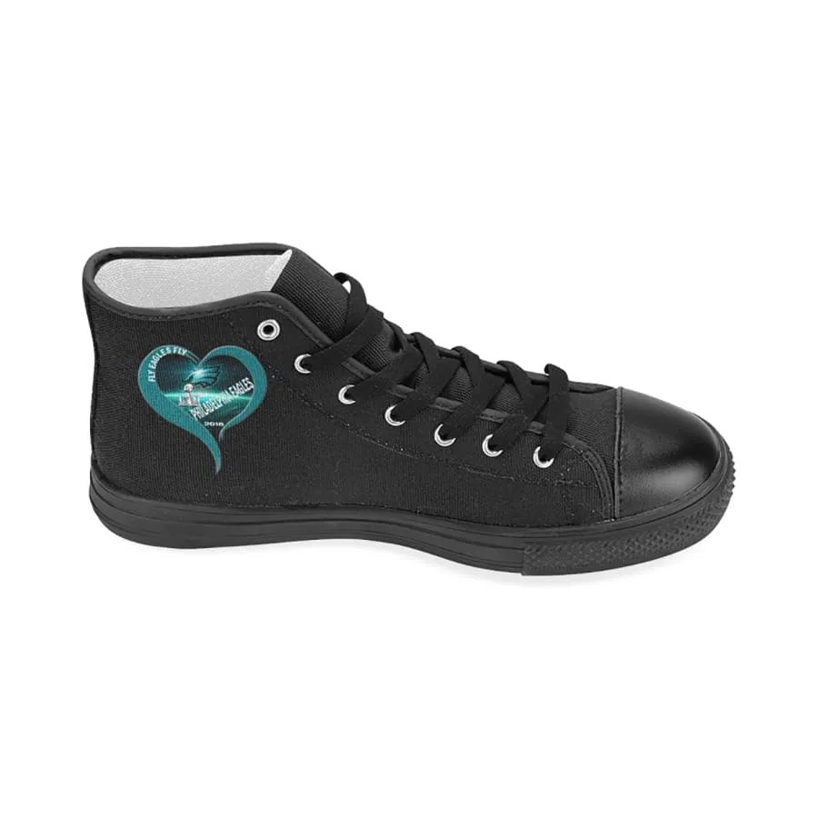 eagles Fan High Top Shoes Black "love Eagles" Men Women Kids| nfl eagles super bowl Fan High-top Sneakers