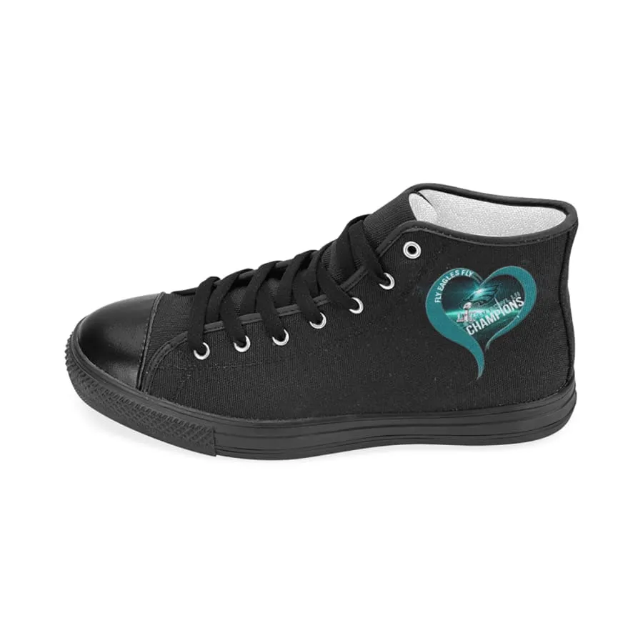 eagles Fan High Top Shoes Black "love Eagles" Men Women Kids| nfl eagles super bowl Fan High-top Sneakers