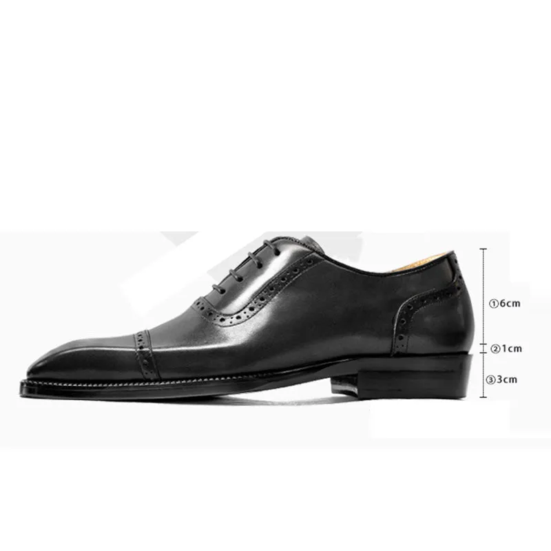 Elegant Square Toe Carved British Leather Formal Shoes