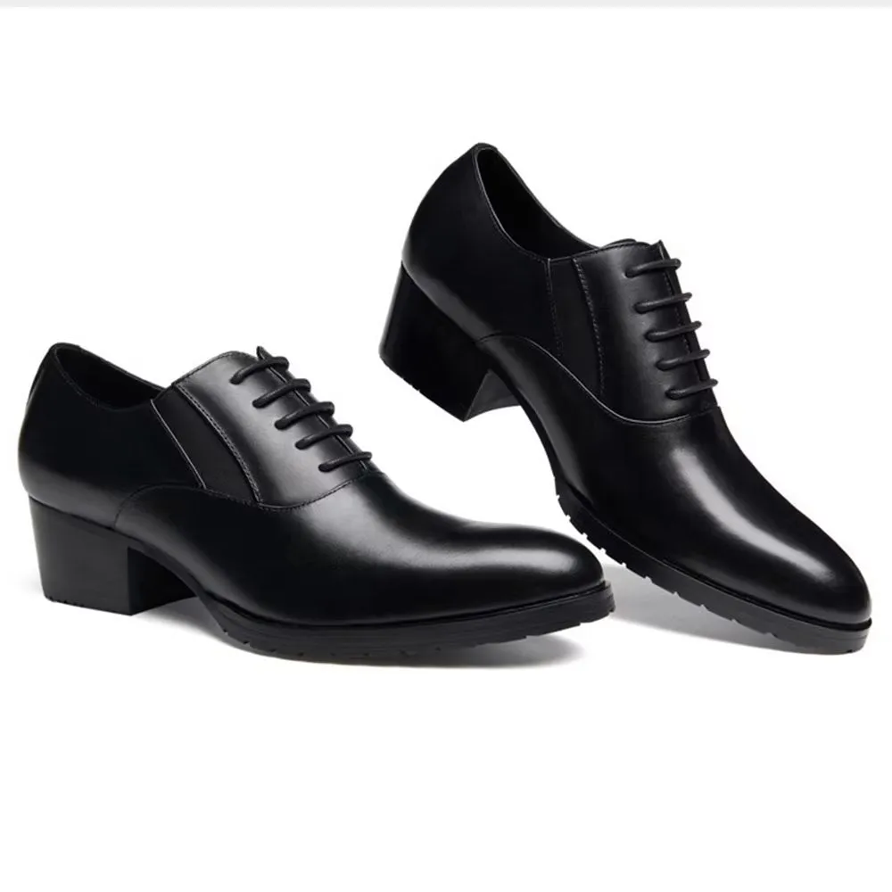 Embossed Elegance Pointed Toe Oxford Dress Shoes