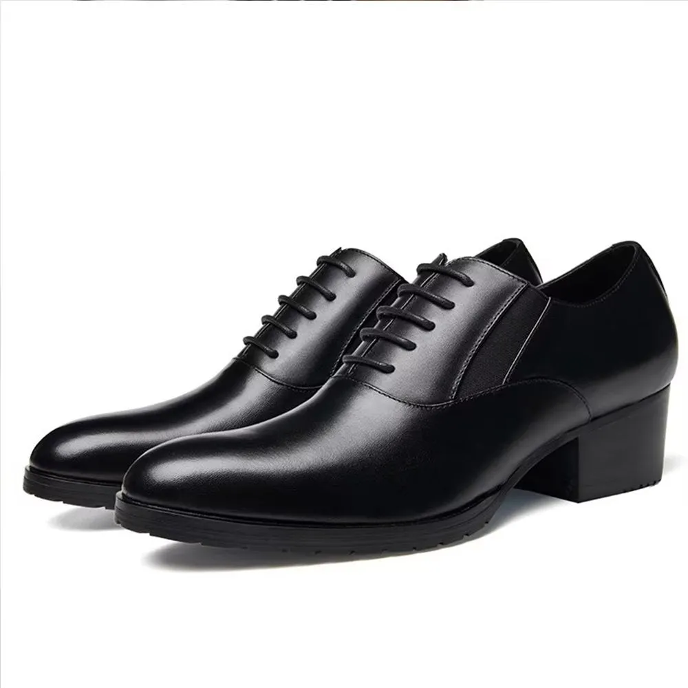 Embossed Elegance Pointed Toe Oxford Dress Shoes