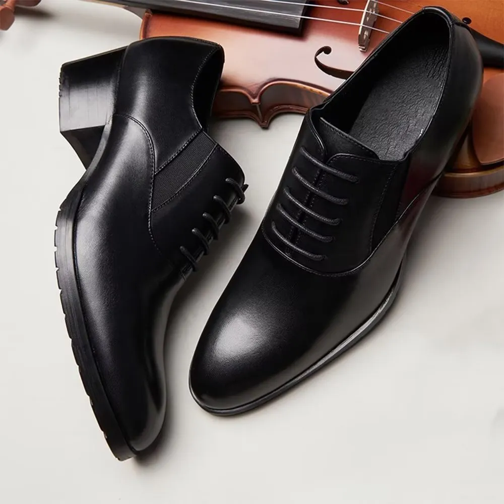 Embossed Elegance Pointed Toe Oxford Dress Shoes