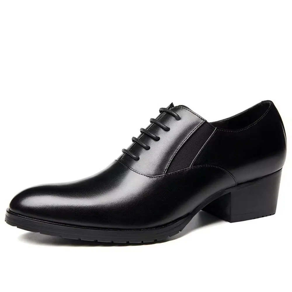 Embossed Elegance Pointed Toe Oxford Dress Shoes